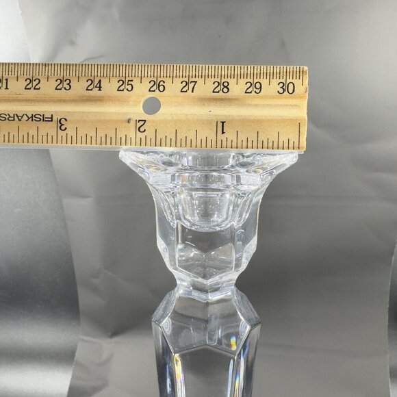 Miller Rogaska Summit Clear Crystal Glass Candlesticks Holder Votive Set 2 Heavy - Picture 4 of 11